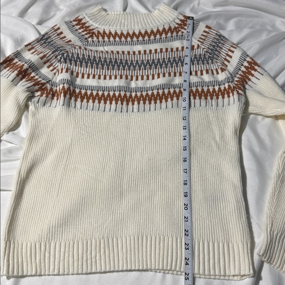 Pink Martini Cowl Neck Sweater Cream Brown and Grey Size Large - Picture 14 of 15